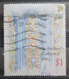 Potov znmka Singapur 1991 Okno katedrly St. Andrew Mi# 625