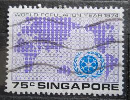 Potov znmka Singapur 1974 Mapa svta Mi# 220 Kat 3