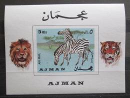 Poštová známka Adžmán 1969 Zebry Mi# Block 111