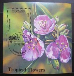 Potov znmka Tanznia 1994 Tropick kvety Mi# Block 263 - zvi obrzok