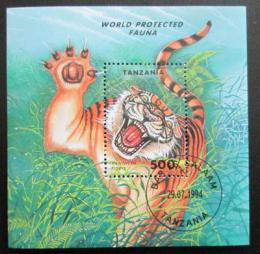 Poštová známka Tanzánia 1994 Tiger Mi# Block 251