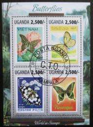 Poštové známky Uganda 2013 Motýle na známkách Mi# 3127-30 Kat 12€