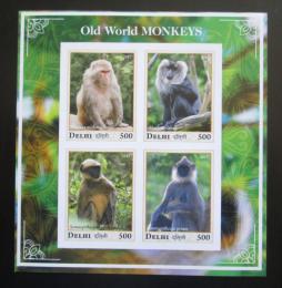 Poštové známky Dillí, India 2017 Opice neperf. Mi# N/N