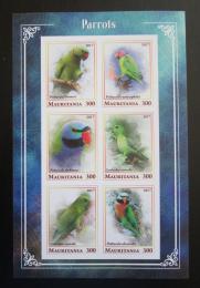 Poštové známky Mauritánia 2017 Papagáje neperf. Mi# N/N