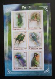 Poštové známky Mauritánia 2017 Papagáje neperf. Mi# N/N