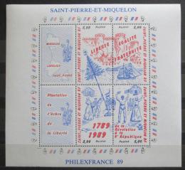 Poštové známky St. Pierre a Miquleon 1989 Francúzska revolúcia Mi# Block 2