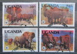 Poštové známky Uganda 1983 Slon africký, WWF 004 Mi# 361-64 15€