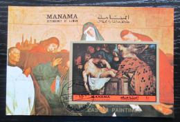 Poštová známka Manáma 1972 Ve¾ká noc, náboženské umenie Mi# Block 197 A