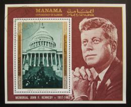 Poštová známka Manáma 1971 Prezident Kennedy a Bílý dùm Mi# Block 159