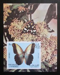 Poštová známka Šardžá 1972 Motýle neperf. Mi# Block 118 