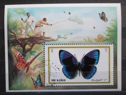 Poštová známka Umm al-Kuvajn 1972 Motýle Mi# Block 50