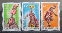Poštové známky Horná Volta 1966 Festival afrického umenie Mi# 182-84