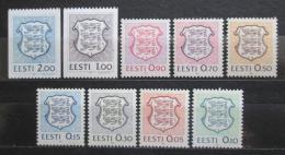Poštové známky Estónsko 1991 Štátny znak Mi# 165-73 Kat 9€