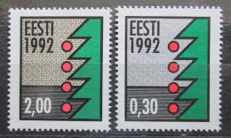 Poštové známky Estónsko 1992 Vianoèný stromek Mi# 195-96