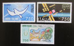 Poštové známky Taliansko 1988 Italské technologie v zahranièí Mi# 2063-65