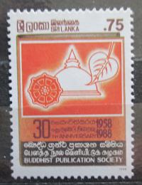 Poštová známka Srí Lanka 1988 Budhistické publikace Mi# 810