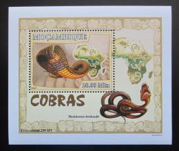 Poštová známka Mozambik 2007 Kobry DELUXE Mi# 3000 Block