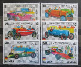 Poštové známky Adžmán 1971 Nìmecká závodní autá Mi# 1117-22