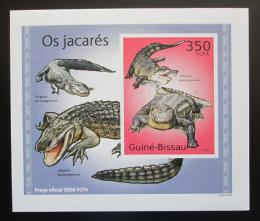 Poštová známka Guinea-Bissau 2010 Aligátor severoamerický DELUXE Mi# 5001 Block