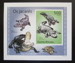 Poštová známka Guinea-Bissau 2010 Aligátor severoamerický DELUXE Mi# 5004 Block