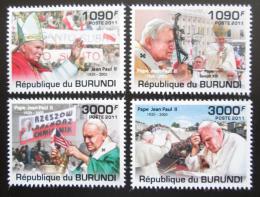 Poštové známky Burundi 2011 Papež Jan Pavel II. Mi# 2186-89 Kat 9.50€
