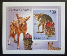 Poštová známka Guinea-Bissau 2010 Kaktusy a kojoti DELUXE Mi# 5011 B Block