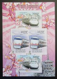 Poštové známky Burundi 2012 Japonské lokomotívy neperf. Mi# 2454-55 Block