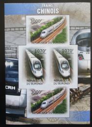 Poštové známky Burundi 2012 Èínské lokomotívy neperf. Mi# 2449,2451 B