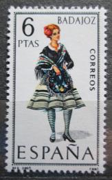 Poštová známka Španielsko 1967 ¼udový kroj Badajoz Mi# 1690