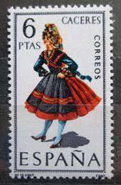 Poštová známka Španielsko 1967 ¼udový kroj Cáceres Mi# 1719
