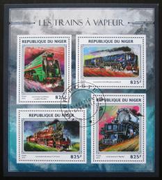 Poštové známky Niger 2016 Parní lokomotívy Mi# 4442-45 Kat 13€