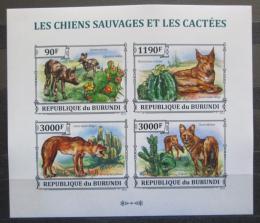 Poštové známky Burundi 2013 Kaktusy a divocí psi neperf. Mi# 3228-31 B
