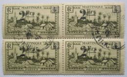 Poštové známky Martinik 1945 Basse-Pointe pretlaè ètyøblok Mi# 227