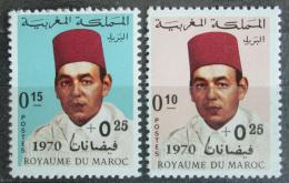 Poštové známky Maroko 1970 Krá¾ Hassan II. pretlaè Mi# 664-65 Kat 8.50€