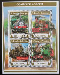 Poštové známky Svätý Tomáš 2017 Parní lokomotívy Mi# 7274-77 Kat 12€