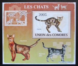 Poštová známka Komory 2009 Maèky DELUXE Mi# 2205 Block 