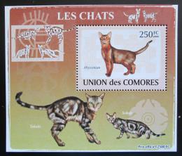 Poštová známka Komory 2009 Maèky DELUXE Mi# 2206 Block
