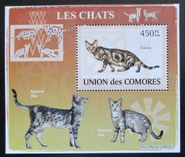 Poštová známka Komory 2009 Maèky DELUXE Mi# 2208 Block