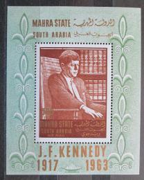 Poštová známka Aden Mahra 1967 John F. Kennedy Mi# Block 1 Kat 12€