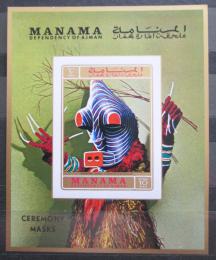 Poštová známka Manáma 1971 Ceremoniální maska neperf. Mi# Block 140 B Kat 13€