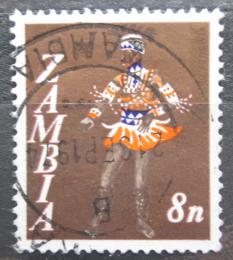 Poštová známka Zambia 1968 Taneèník kmene Vimbuza Mi# 43
