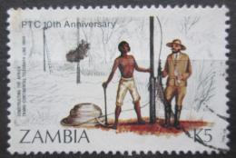 Poštová známka Zambia 1985 Stavba telegrafní linky Mi# 344 Kat 6€