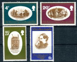 Poštové známky Svätý Krištof a Nevis 1970 Charles Dickens, spisovatel Mi# 215-18