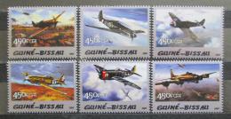 Poštové známky Guinea-Bissau 2005 Vojnová lietadla Mi# 3093-98 Kat 11€