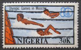 Poštová známka Nigéria 1980 LOH Moskva, plavání Mi# 370