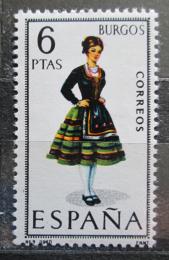 Poštová známka Španielsko 1967 ¼udový kroj Burgos Mi# 1709