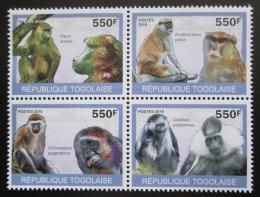 Potov znmky Togo 2010 Opice Mi# 3484-87 Kat 8.50