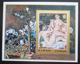 Poštová známka Adžmán 1971 Umenie, akty, Renoir neperf. Mi# Block 278 B Kat 13€