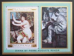 Poštová známka Manáma 1970 Umenie, Pierre-Auguste Renoir Mi# Block 60 A Kat 9€