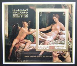Poštová známka Manáma 1971 Umenie, Antonio Corregio neperf Mi# Block 127 B Kat 9€